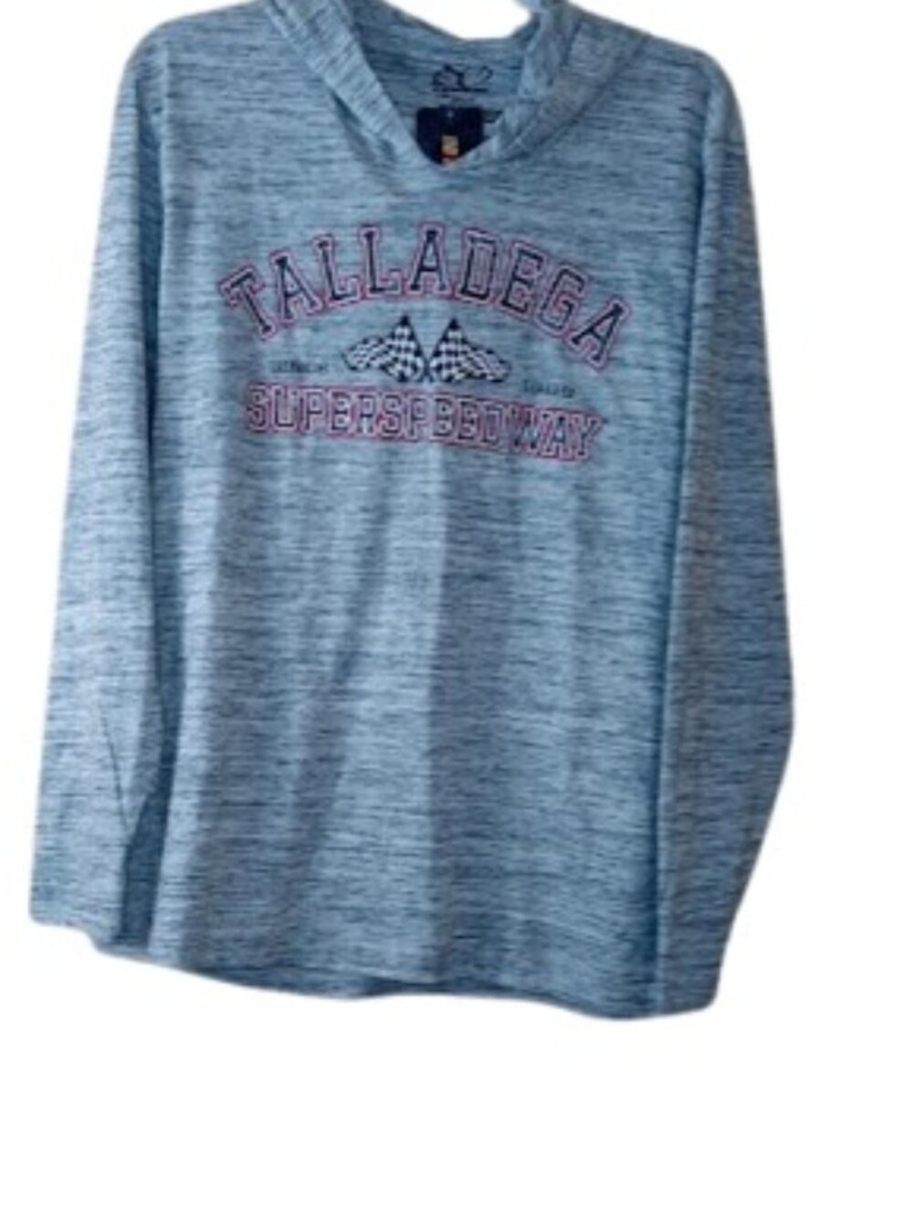 St. Clair Apparel Womens Nascar Hooded T-Shirt Tee Talladega Speedway Gray M New